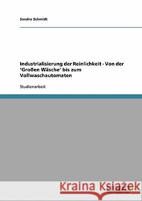 Industrialisierung der Reinlichkeit - Von der 'Großen Wäsche' bis zum Vollwaschautomaten Sandra Schmidt 9783638668842 Grin Verlag