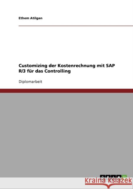 Customizing der Kostenrechnung mit SAP R/3 für das Controlling Atilgan, Ethem 9783638717212 Grin Verlag
