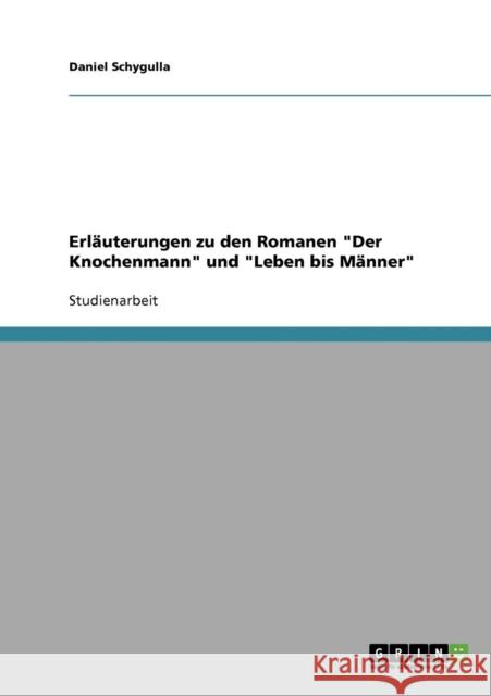 Erläuterungen zu den Romanen Der Knochenmann und Leben bis Männer Schygulla, Daniel 9783638718530 Grin Verlag