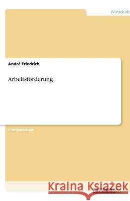 Arbeitsförderung Andre Friedrich 9783638809597 Grin Verlag