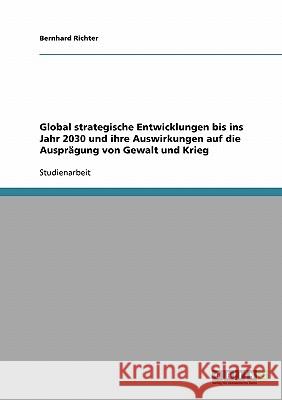 Global strategische Entwicklungen bis ins Jahr 2030 und ihre Auswirkungen auf die Ausprägung von Gewalt und Krieg Richter Bernhard 9783638831147 Grin Verlag