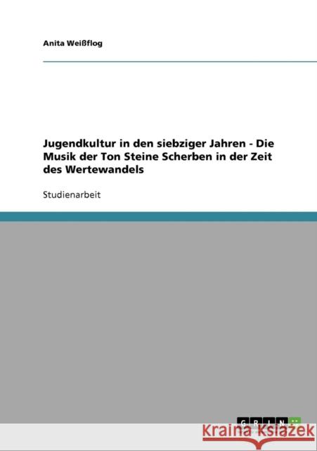 Jugendkultur in den siebziger Jahren - Die Musik der Ton Steine Scherben in der Zeit des Wertewandels Anita We 9783638845311 Grin Verlag