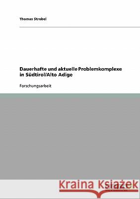 Dauerhafte und aktuelle Problemkomplexe in Südtirol/Alto Adige Thomas Strobel 9783638845861 Grin Verlag