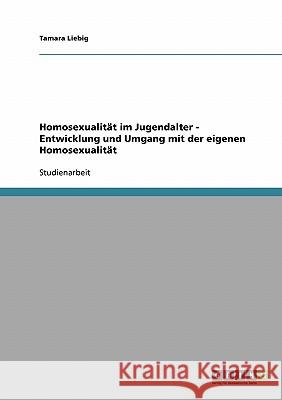 Homosexualität im Jugendalter. Entwicklung und Umgang mit der eigenen Homosexualität Tamara Liebig 9783638855112 Grin Verlag