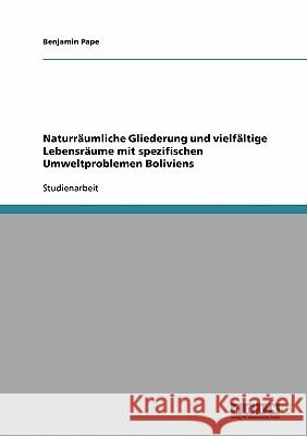 Naturräumliche Gliederung und vielfältige Lebensräume mit spezifischen Umweltproblemen Boliviens Benjamin Pape 9783638877176