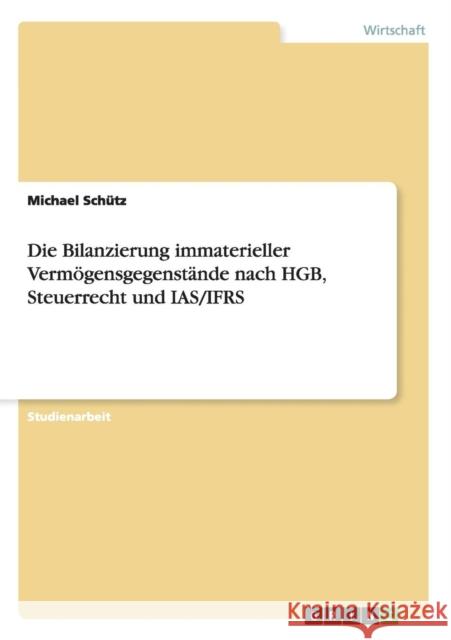 Die Bilanzierung immaterieller Vermögensgegenstände nach HGB, Steuerrecht und IAS/IFRS Schütz, Michael 9783638882972 Grin Verlag