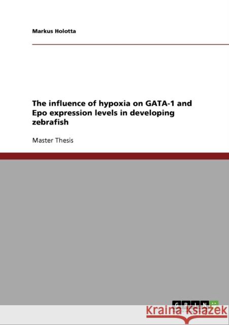 The influence of hypoxia on GATA-1 and Epo expression levels in developing zebrafish Markus Holotta 9783638905718 Grin Verlag