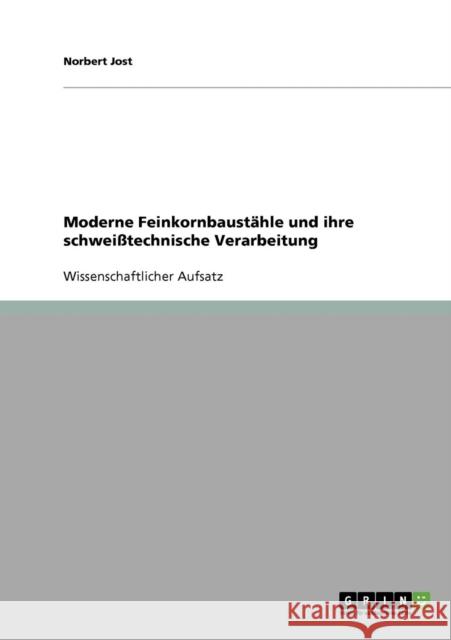 Moderne Feinkornbaustähle und ihre schweißtechnische Verarbeitung Jost, Norbert 9783638909310 Grin Verlag