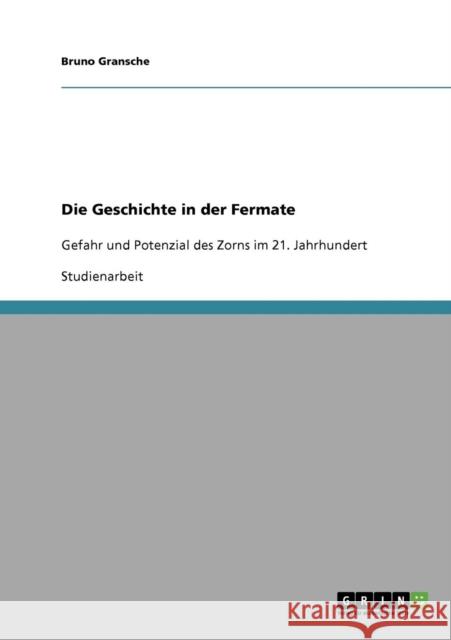 Die Geschichte in der Fermate: Gefahr und Potenzial des Zorns im 21. Jahrhundert Gransche, Bruno 9783638924702 Grin Verlag