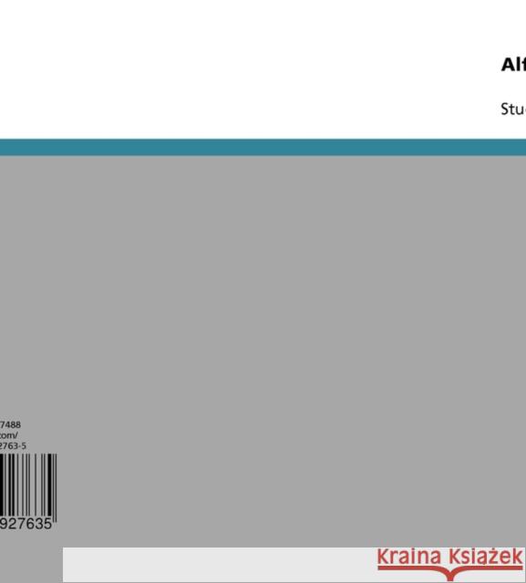 Alfred Adler und der Aggressionstrieb Nadine Toboldt 9783638927635 Grin Verlag