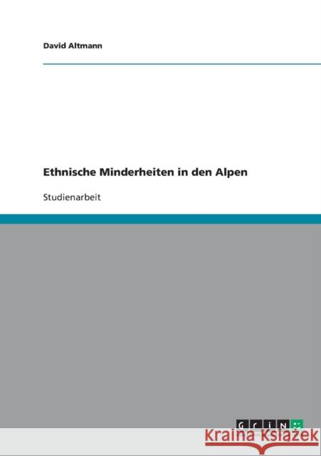Ethnische Minderheiten in den Alpen David Altmann 9783638948944 Grin Verlag