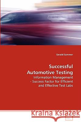 Succesful Automotive Testing Gerald Sammer 9783639070798