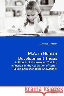 M.A. in Human Development Thesis Anna-Liisa Mottonen 9783639181579 VDM Verlag