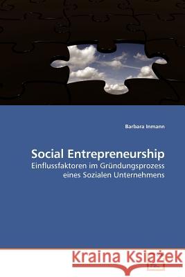 Social Entrepreneurship Barbara Inmann 9783639198003 VDM Verlag