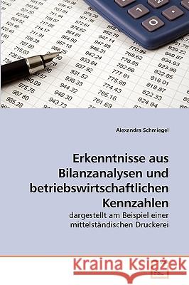 Erkenntnisse aus Bilanzanalysen und betriebswirtschaftlichen Kennzahlen Schmiegel, Alexandra 9783639236866