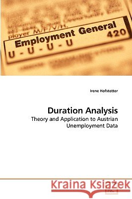 Duration Analysis Irene Hofstetter 9783639246971