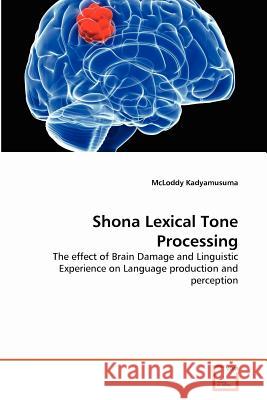 Shona Lexical Tone Processing McLoddy Kadyamusuma 9783639373929 VDM Verlag