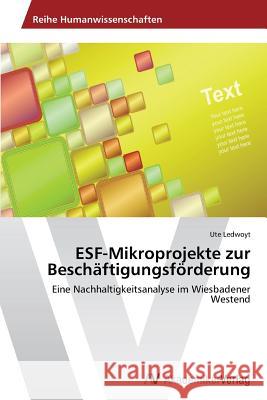 ESF-Mikroprojekte zur Beschäftigungsförderung Ledwoyt Ute 9783639493580 AV Akademikerverlag