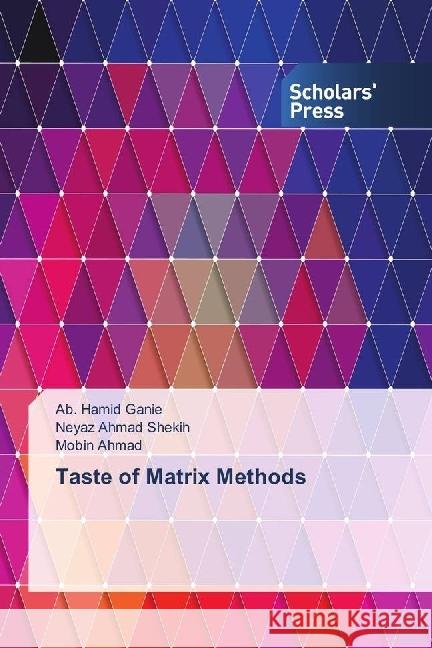 Taste of Matrix Methods Ganie, Ab. Hamid; Shekih, Neyaz Ahmad; Ahmad, Mobin 9783639768916 Scholar's Press