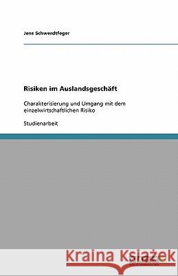 Risiken im Auslandsgeschaft : Charakterisierung und Umgang mit dem einzelwirtschaftlichen Risiko Jens Schwerdtfeger 9783640114887 Grin Verlag