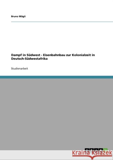 Dampf in Südwest - Eisenbahnbau zur Kolonialzeit in Deutsch-Südwestafrika Wägli, Bruno 9783640172191 Grin Verlag