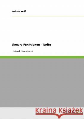 Lineare Funktionen - Tarife Andreas Wolf 9783640203888 Grin Verlag