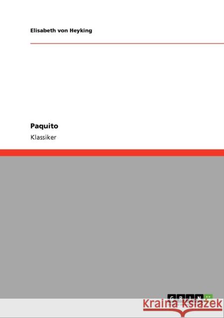 Paquito Elisabeth Vo 9783640227464 Grin Verlag