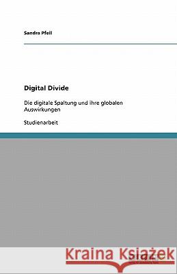 Digital Divide : Die digitale Spaltung und ihre globalen Auswirkungen Sandra Pfeil 9783640378616 Grin Verlag