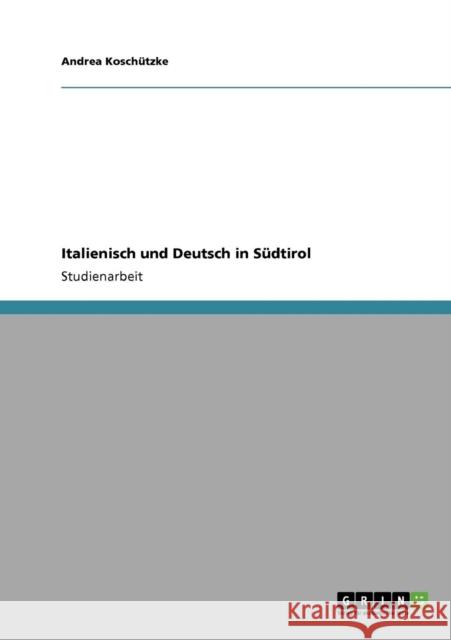 Italienisch und Deutsch in Südtirol Koschützke, Andrea 9783640409341 Grin Verlag