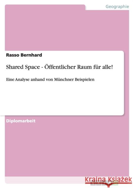 Shared Space - Öffentlicher Raum für alle!: Eine Analyse anhand von Münchner Beispielen Bernhard, Rasso 9783640517251 GRIN Verlag