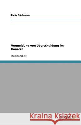 Vermeidung von Überschuldung im Konzern Guido R 9783640521074 Grin Verlag