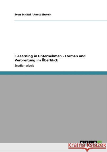 E-Learning in Unternehmen - Formen und Verbreitung im Überblick Schätzl, Sven 9783640533473 Grin Verlag