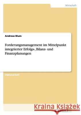 Forderungsmanagement im Mittelpunkt integrierter Erfolgs-, Bilanz- und Finanzplanungen Blum, Andreas 9783640680528