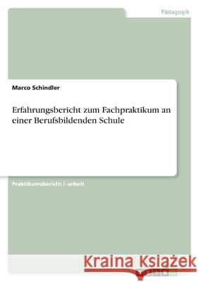 Erfahrungsbericht zum Fachpraktikum an einer Berufsbildenden Schule Marco Schindler 9783640690305
