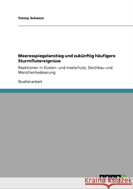 Meeresspiegelanstieg und zukünftig häufigere Sturmflutereignisse: Reaktionen in Küsten- und Inselschutz, Deichbau und Marschentwässerung Schwarz, Timmy 9783640717507 Grin Verlag