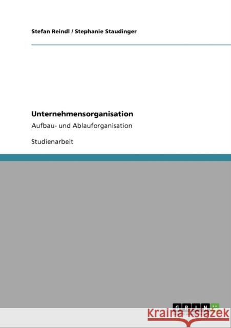 Unternehmensorganisation: Aufbau- und Ablauforganisation Reindl, Stefan 9783640726325 Grin Verlag