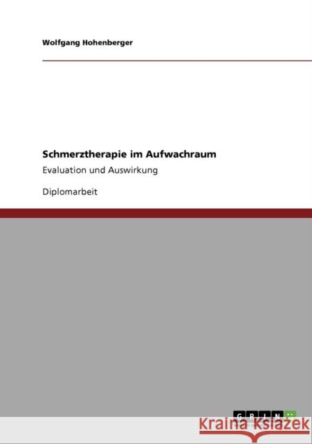 Schmerztherapie im Aufwachraum: Evaluation und Auswirkung Hohenberger, Wolfgang 9783640849116 Grin Verlag