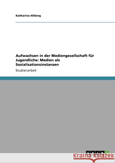 Aufwachsen in der Mediengesellschaft für Jugendliche: Medien als Sozialisationsinstanzen Hilberg, Katharina 9783640908790 Grin Verlag