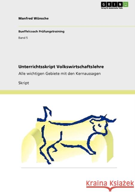 Unterrichtsskript Volkswirtschaftslehre: Alle wichtigen Gebiete mit den Kernaussagen Wünsche, Manfred 9783640950096 Grin Verlag