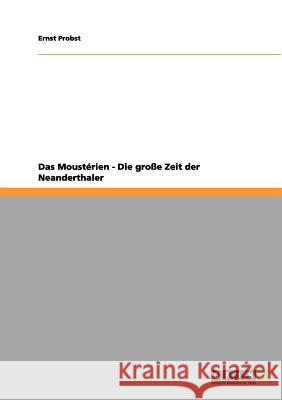 Das Moustérien - Die große Zeit der Neanderthaler Ernst Probst 9783640976942 Grin Publishing
