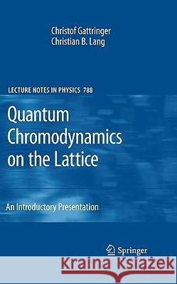 Quantum Chromodynamics on the Lattice: An Introductory Presentation Gattringer, Christof 9783642018497 SPRINGER-VERLAG BERLIN AND HEIDELBERG GMBH & 