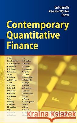 Contemporary Quantitative Finance: Essays in Honour of Eckhard Platen Chiarella, Carl 9783642034787