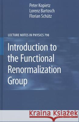 Introduction to the Functional Renormalization Group Peter Kopietz, Lorenz Bartosch, Florian Schütz 9783642050930