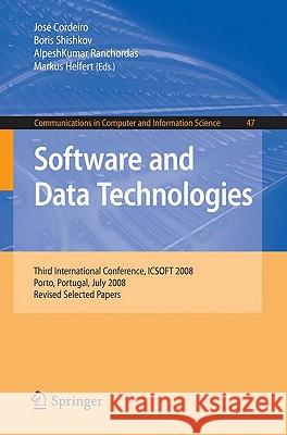 Software and Data Technolgoies Cordeiro, José 9783642052002