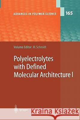 Polyelectrolytes with Defined Molecular Architecture I Manfred Schmidt 9783642056031
