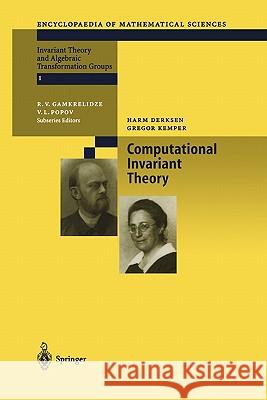 Computational Invariant Theory Harm Derksen Gregor Kemper 9783642077968 Not Avail