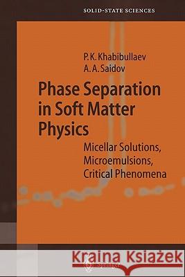 Phase Separation in Soft Matter Physics: Micellar Solutions, Microemulsions, Critical Phenomena Khabibullaev, Pulat K. 9783642078637 Not Avail
