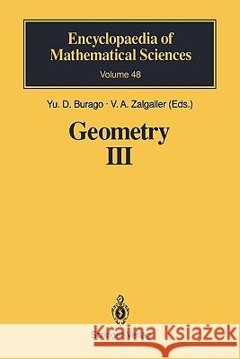 Geometry III: Theory of Surfaces Burago, Yu D. 9783642081026