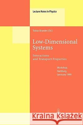 Low-Dimensional Systems: Interactions and Transport Properties Tobias Brandes 9783642086601 Springer-Verlag Berlin and Heidelberg GmbH & 