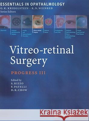 Vitreo-Retinal Surgery: Progress III Rizzo, Stanislao 9783642088988